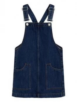 Mango Girls Denim Pinny - Dark Blue, Size 10 Years