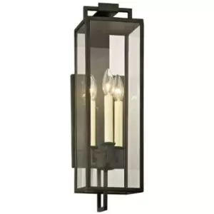 Image of Beckham Garden Lantern Hand Iron Cast Iron 3 Light 54.6cm
