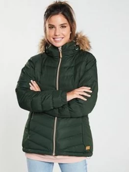 image of Trespass Nadina Faux Fur Trim Parka - Olive , Olive Size M Women