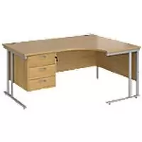 image of Dams International Right Hand Ergonomic Desk MC16ERP3SO 1,600 x 1,200 x 725 x 800 - 990 mm