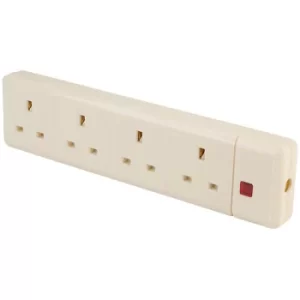 Image of Click ES003 4 Gang 13A Trailing Socket with Neon