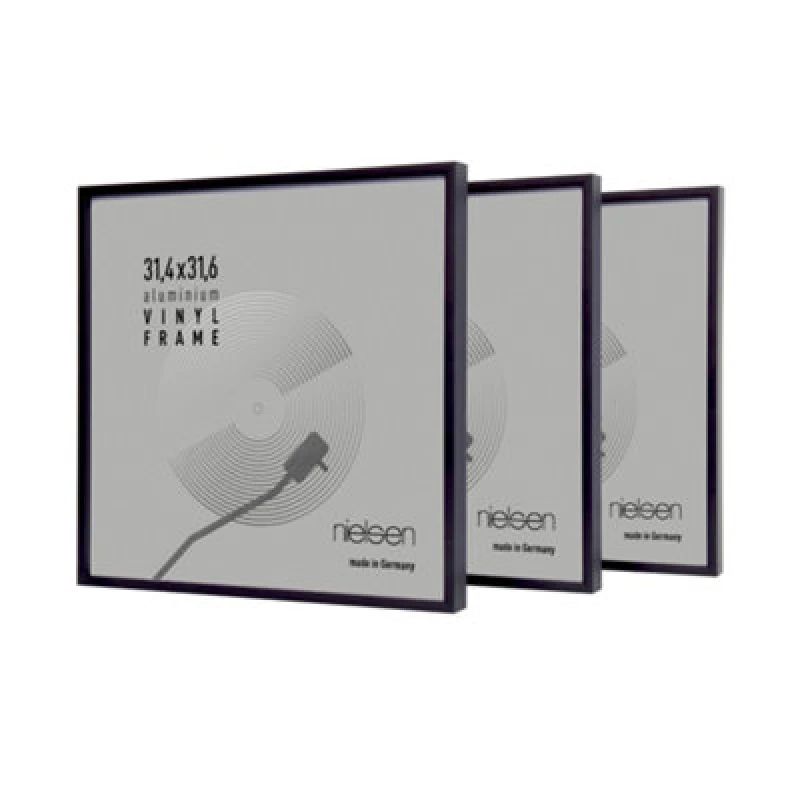 Image of Nielsen Set of 3 Vinyl 12" LP Record Display Frames, Aluminium, 32x33cm Jet Black
