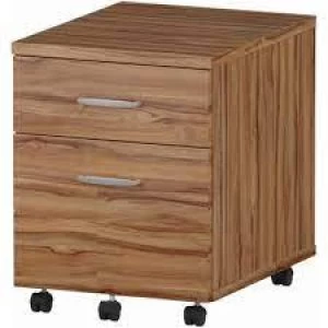 Image of Trexus 3 Drawer Mobile Pedestal 430x500x510mm Walnut Ref I000125
