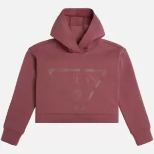 Image of Guess Girls Logo-Printed Cotton-Blend Hooded Sweatshirt - 10 Years