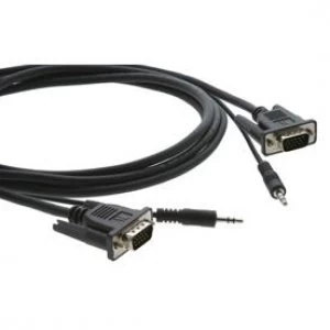 image of Kramer Electronics 15-pin HD + 3.5mm Audio Micro Cable 0.9 m VGA (D-Sub) + 3.5mm Black