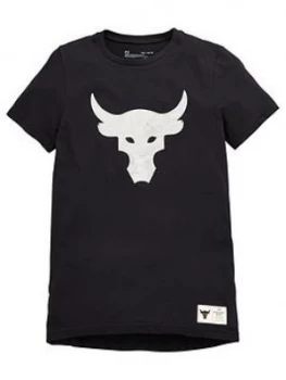Image of Urban Armor Gear Boys Childrens Project Rock Brahma Bull Short Sleeve T-Shirt - Black Size M 9-10 Years