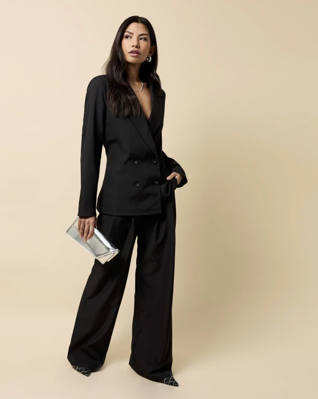 Image of Little Mistress Little Mistress Black Oversized Blazer Black - Little Mistress - Size: 16 Black Female 16 RF78705
