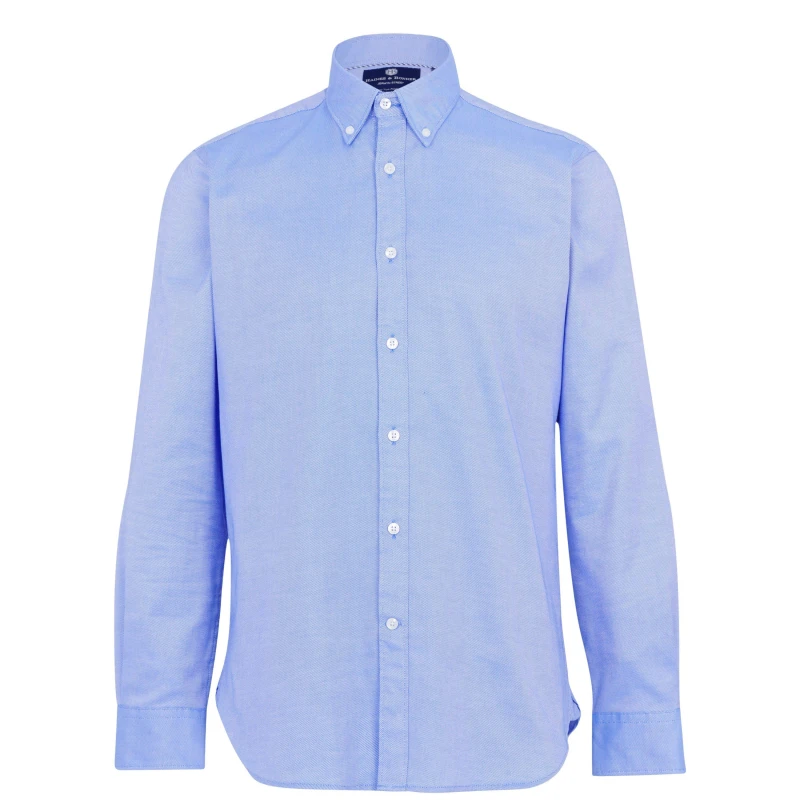 Image of Haines and Bonner Benjamin Tailored Oxford Shirt - Blue Blue 37