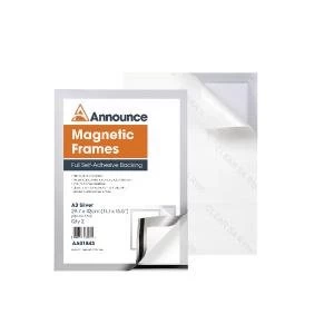 image of Announce Magnetic Frame A3 Silver Pack of 2 AA01843