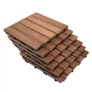 image of Outsunny DIY Deck 27pc Interlocking Floor Tiles