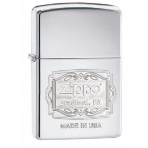 image of Zippo Bradford PA High Polish Chrome Finish Windproof Lighter