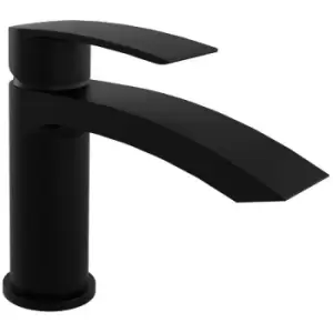 image of Kartell - TAP290CN K-Vit Curve Nero Mono Basin Mixer With Click Waste, Matt Black