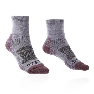Image of Bridgedale HIKE Lightweight Merino Performance Ankle Original Womens - Large Heather / Damson