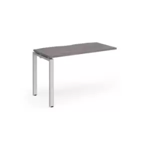 image of Adapt add on unit single 1200mm x 600mm - silver frame and grey oak top