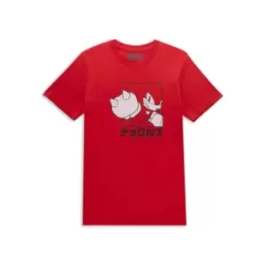 image of Sonic The Hedgehog Knuckles Katakana Womens T-Shirt - Red - L