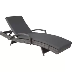 image of Tectake Oceana Rattan Sun Lounger - Grey