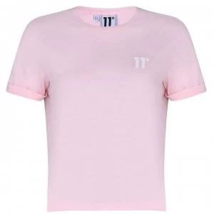 Image of 11 Degrees Core Cropped T Shirt - Chalk Pink