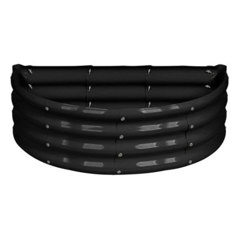 Image of Harbour Housewares Semicircular Galvanised Steel Raised Garden Bed - 90Cm X 45Cm - Anthracite
