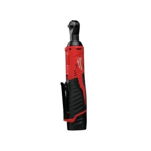 Image of Milwaukee Power Tools M12 IR-201B Sub Compact 1/4in Impact Ratchet 12V 1 x 2.0Ah Li-ion