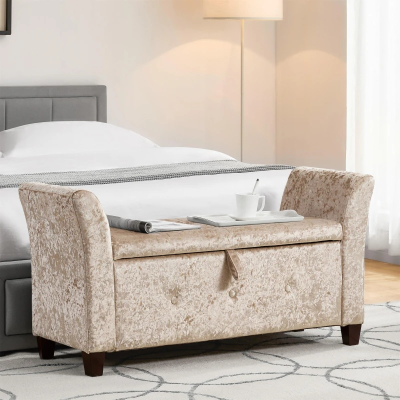 Image of Lassic Vida Designs Seville Storage Ottoman UKFR Champagne Crush unisex One Size