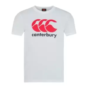 Image of Canterbury Childrens/Kids Logo Rugby T-Shirt (12 Years) (White)