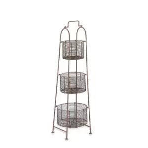 Image of Nkuku Inkollu Three-Tiered Storage Stand - Aged Brass - One Size