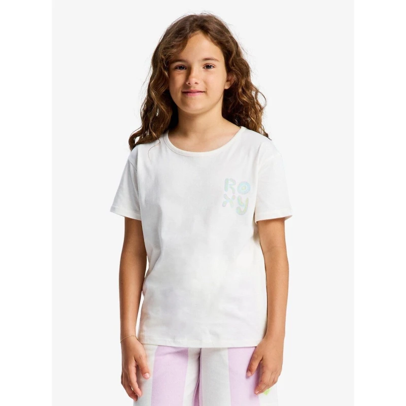 Image of Roxy T-Shirt with Front and Back Print Ecru Cotton 10Y (138CM)