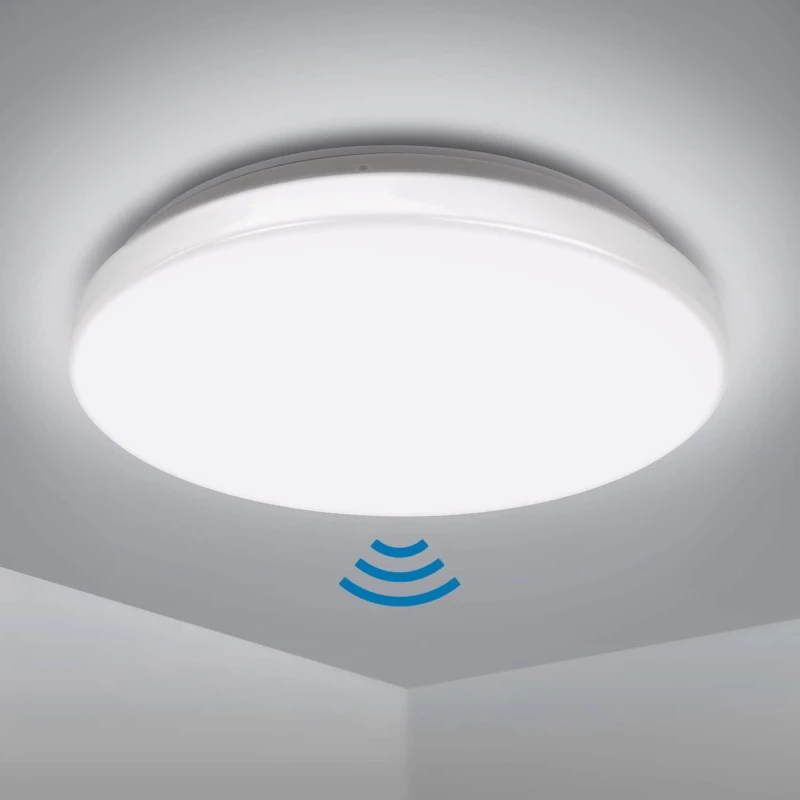 Image of ExtraStar 18W LED Microwave Sensor Ceiling Light Cold White 6500K (33cm Dia) White Unisex