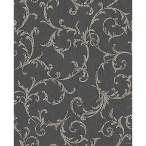 Image of Superfresco Easy Empress Scroll Black Decorative Wallpaper - 10m