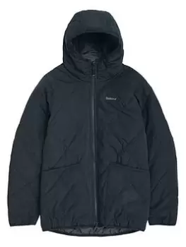 Image of Barbour Boys Hooded Liddesdale Quilt Jacket - Black, Size Age: 10-11 Years
