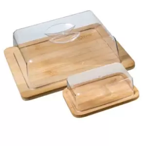 image of 5Five Bamboo Cheese Box And Butter Dish Set