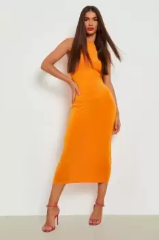 Image of Slinky High Neck Racer Midaxi Dress