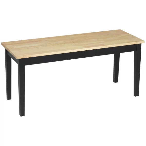 Image of HOMCOM 102cm Wood Dining Bench for 2 People, Wooden Bench for Kitchen, Dining Room, Entryway, Natural Wood Effect