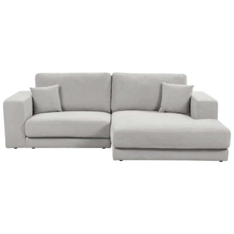 Image of Beliani Corner Sofa 3 Seater Lofoten Fabric Light Grey Left Hand