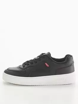 Levis Glide Leather Trainers -Black, Size 8, Men