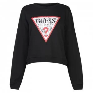 image of Guess Womens Logo Sweater - Black