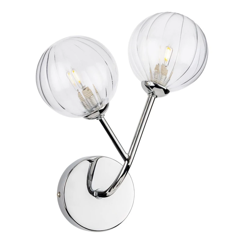 Image of Firstlight Groves 2-Light Wall Wall Light Clear in Chrome