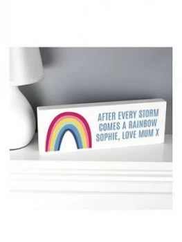 image of Personalised Rainbow Wooden Shelf Block