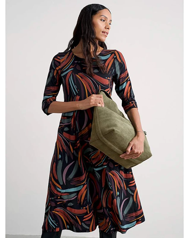 Image of Seasalt Seasalt Cornwall Veronica Dress Navy Multi - Seasalt - Size: 22 Navy Multi Female 22 PV67008