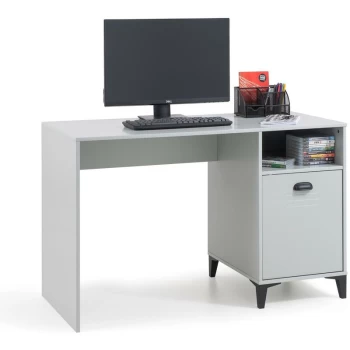 image of Carterton - Locker Desk 1 Door Storage Industrial Grey Black