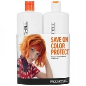 image of Paul Mitchell Colorcare Color Protect Daily Shampoo 1000ml and Conditioner 1000ml