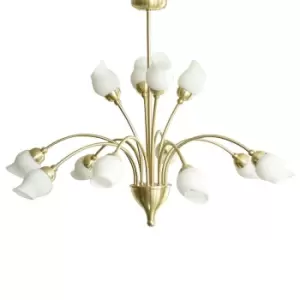 image of Rimini Pendant 12 Light G9 Satin Brass