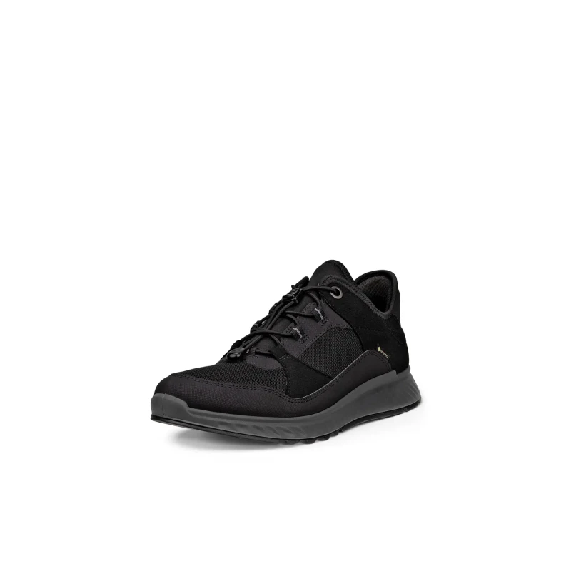 Image of Ecco Exostride 835333 Textile Womens Lace Up Trainers - Black - Size:UK 4.5