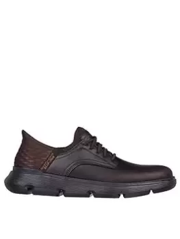 Image of Skechers Garza Lace Up Shoe, Dark Brown, Size 11, Men