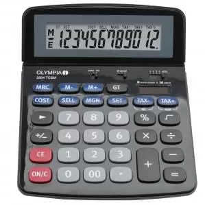 image of Olympia 2504 12 Digit Desk Calculator Black 40184 17508LM