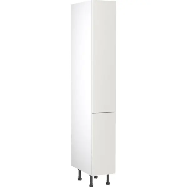 Image of Kitchen Kit Flatpack Slab Kitchen Cabinet Tall Larder Unit Ultra Matt 300mm in White MFC