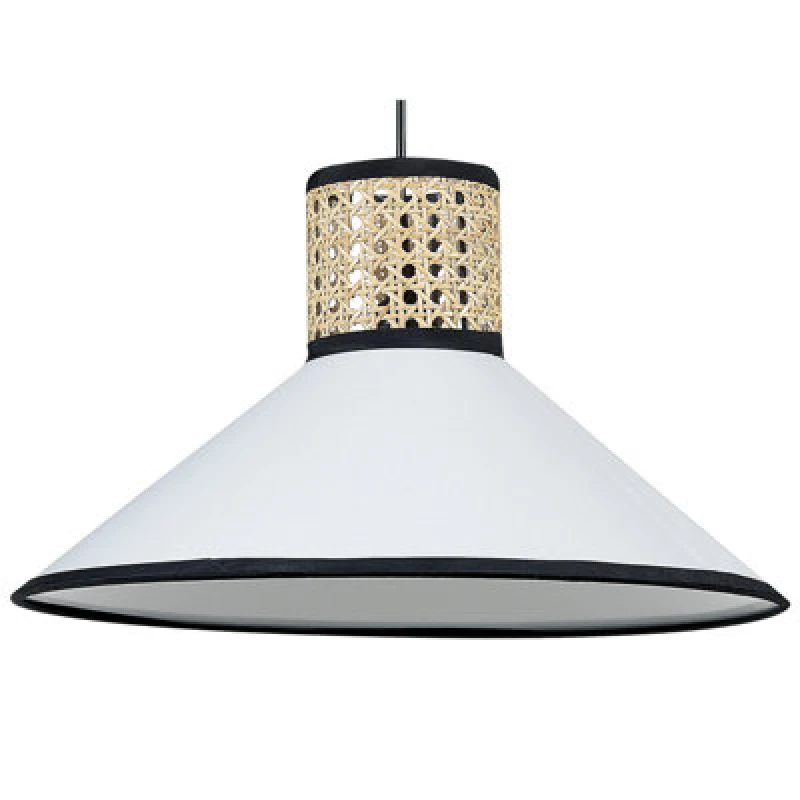 Image of Beliani Pendant Lamp Mantua Rattan White