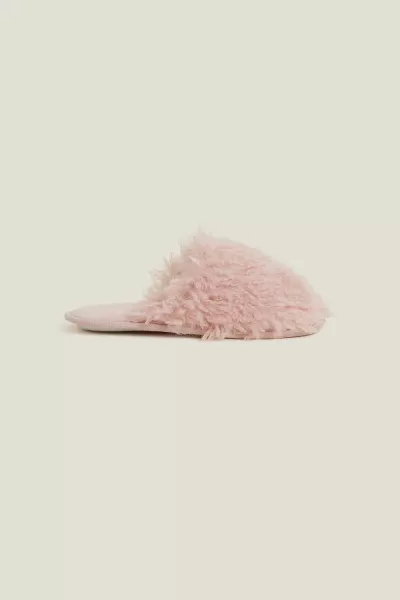 image of Accessorize Fluffy Mule - Pink Size M Women