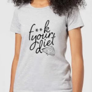 Image of F**k Your Diet Womens T-Shirt - Grey - 3XL