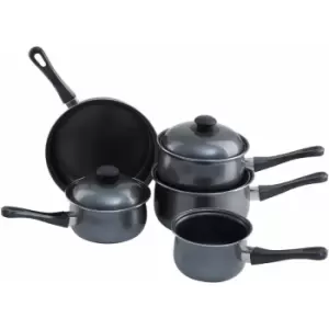 image of 5pc Dark Silver Cookware Set - Premier Housewares